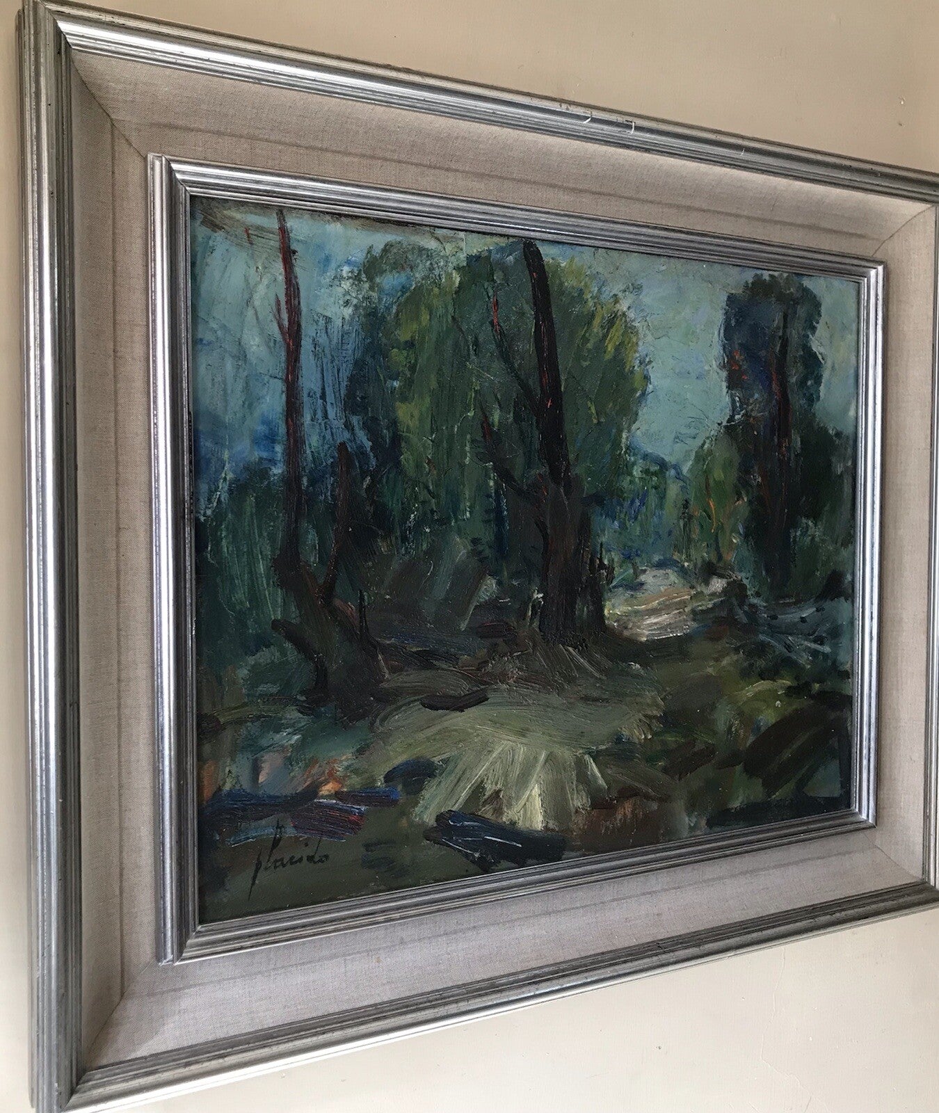 QUADRO ERRICO PLACIDO - PAESAGGIO-DIPINTO A OLIO SU TAVOLA