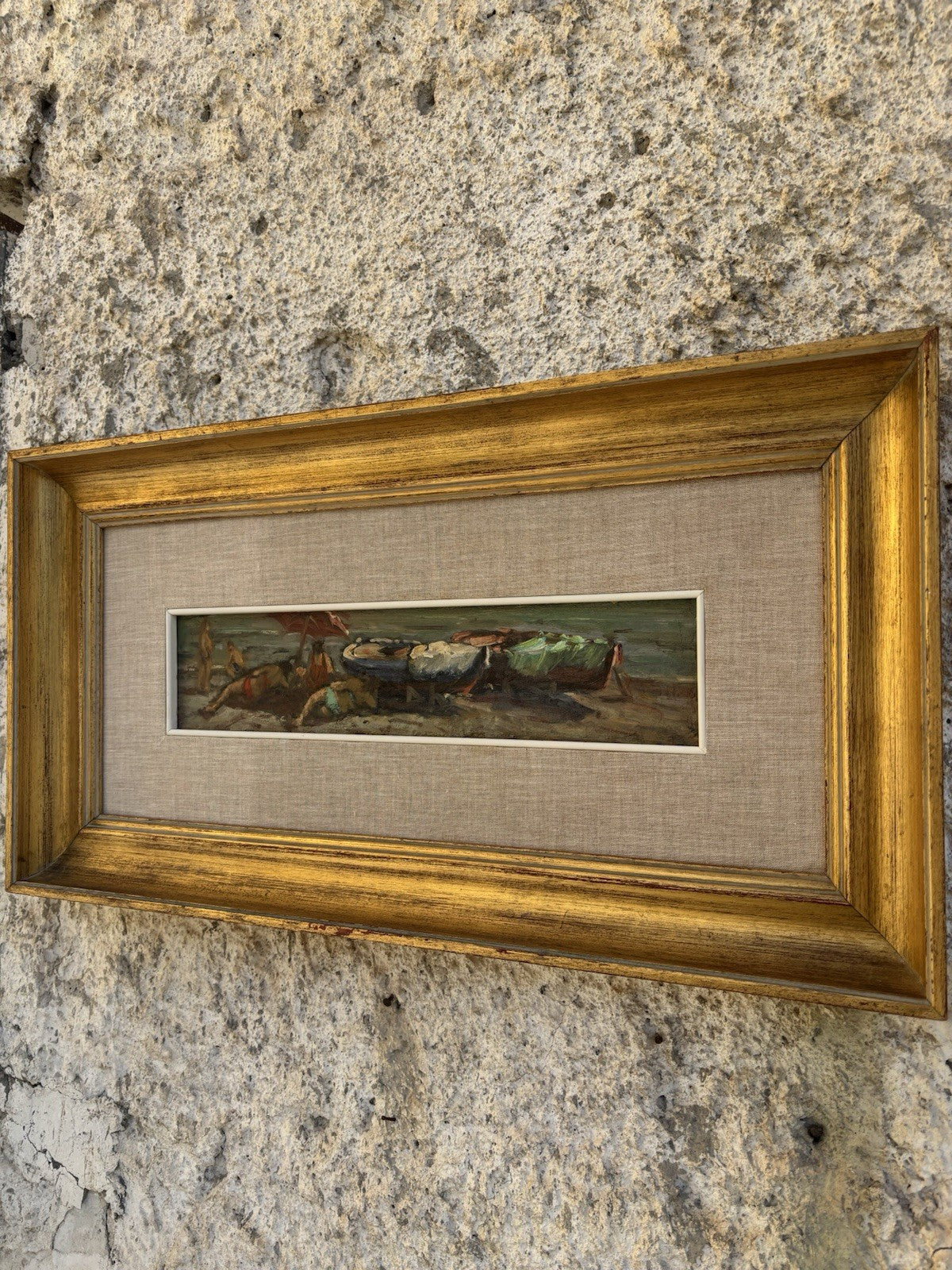 Quadro -Bagnanti- dipinto a olio