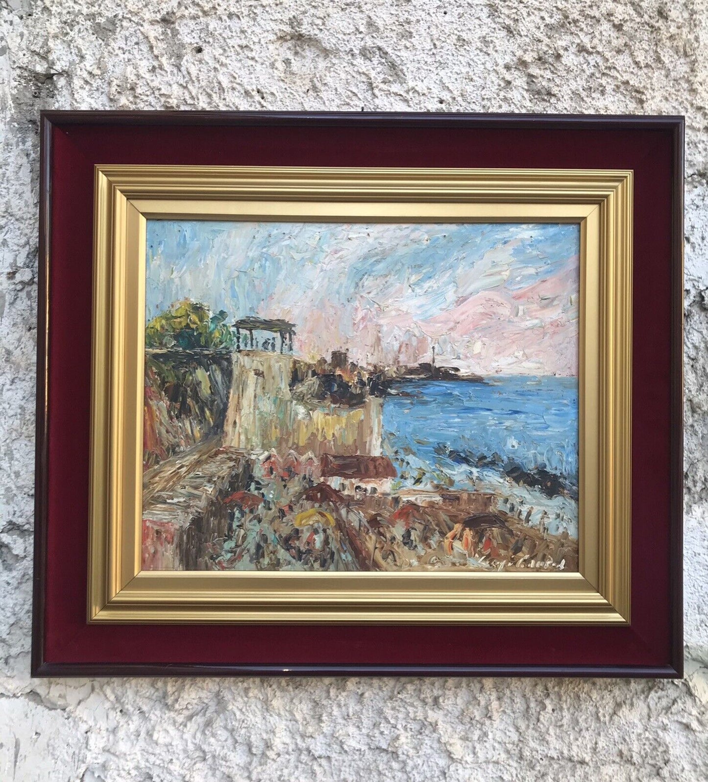 QUADRO VINTAGE DIPINTO A OLIO SU MASONITE