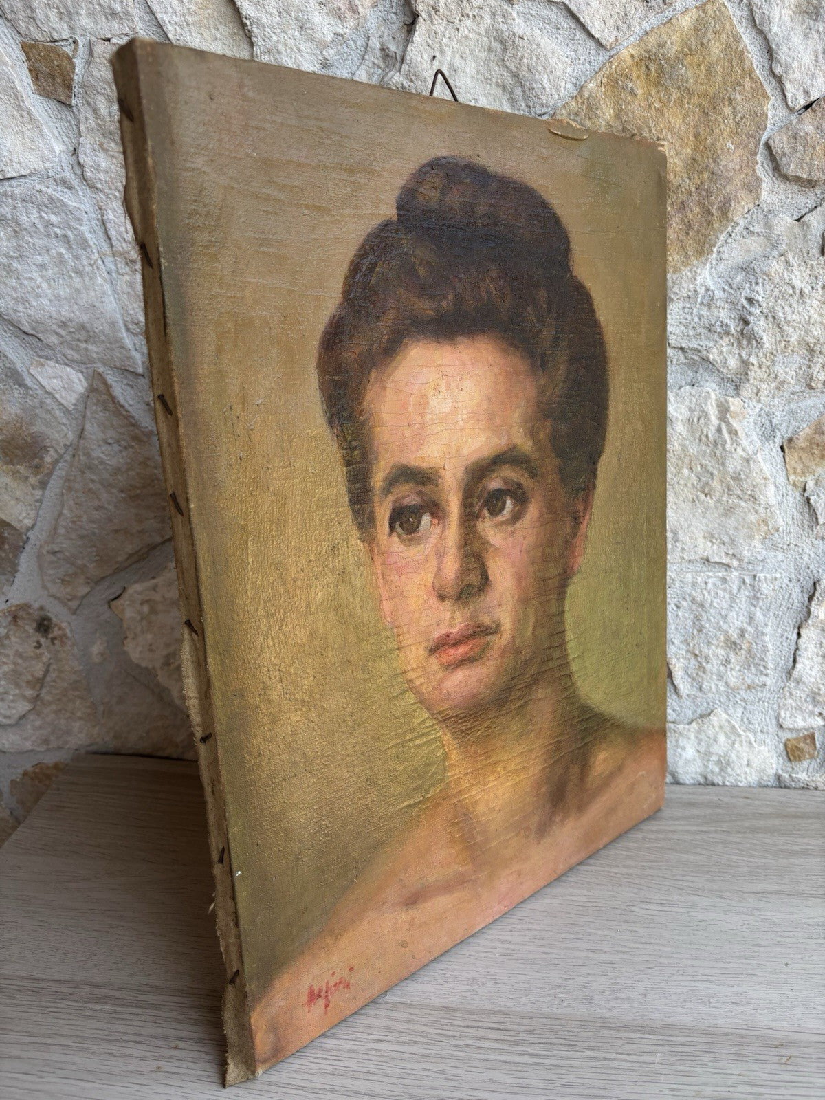Quadro antico -Figura Di Donna- dipinto a olio su tela