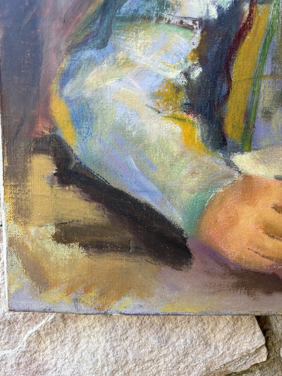 Quadro -Donna In Lettura- dipinto a olio su tela