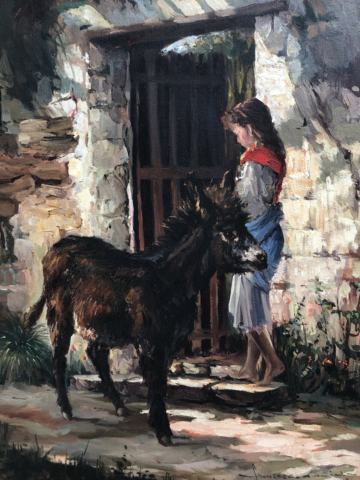 Quadro vintage -Asinello- dipinto a olio su tela