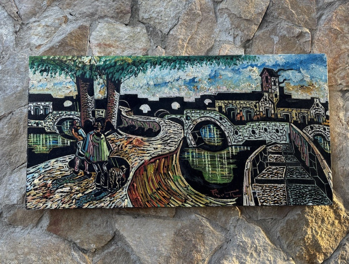 Quadro -Paesaggio- Marcello Piacentini dipinto a olio su tela