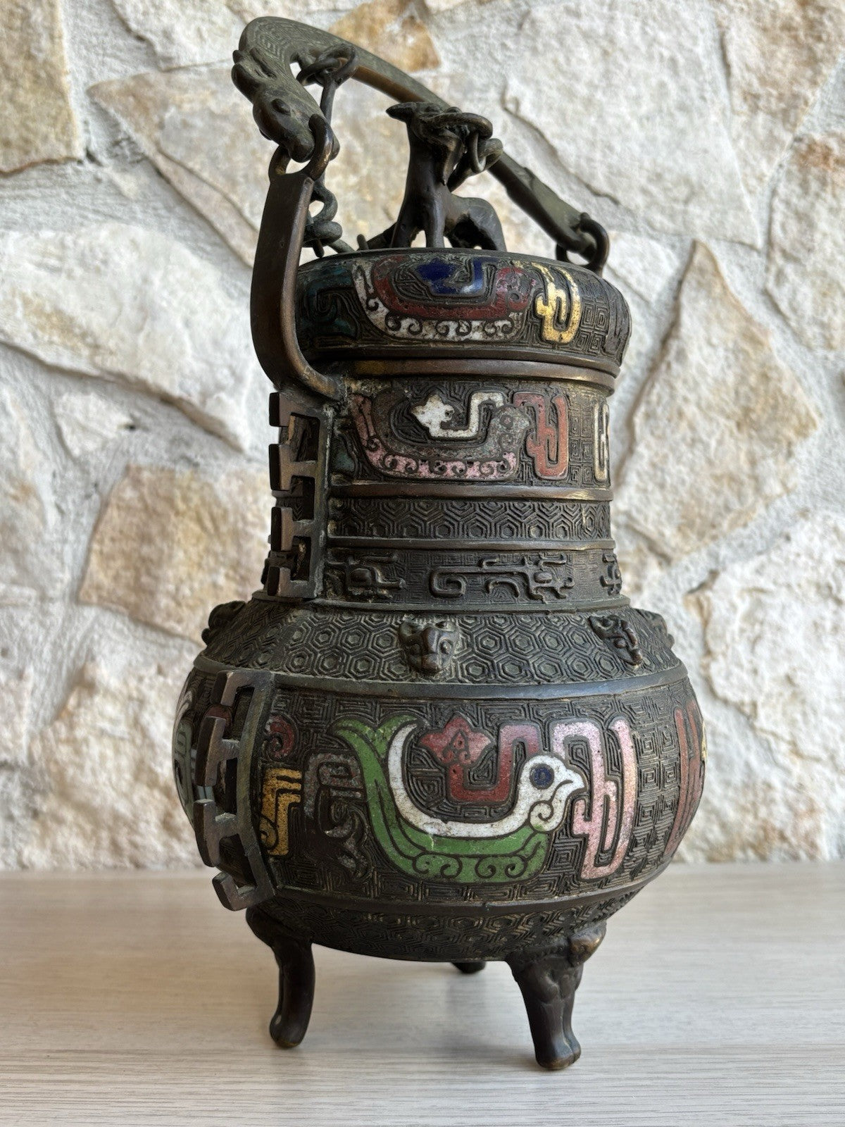 Vaso Contenitore Orientale Cinese In Bronzo