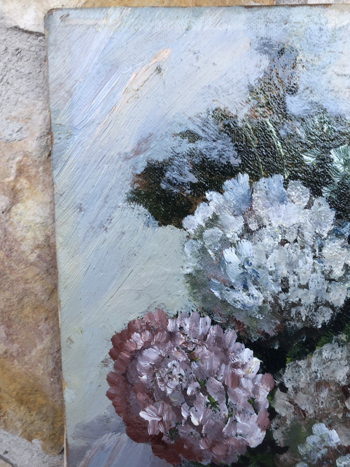 Quadro -Ortensie- dipinto a olio su tela