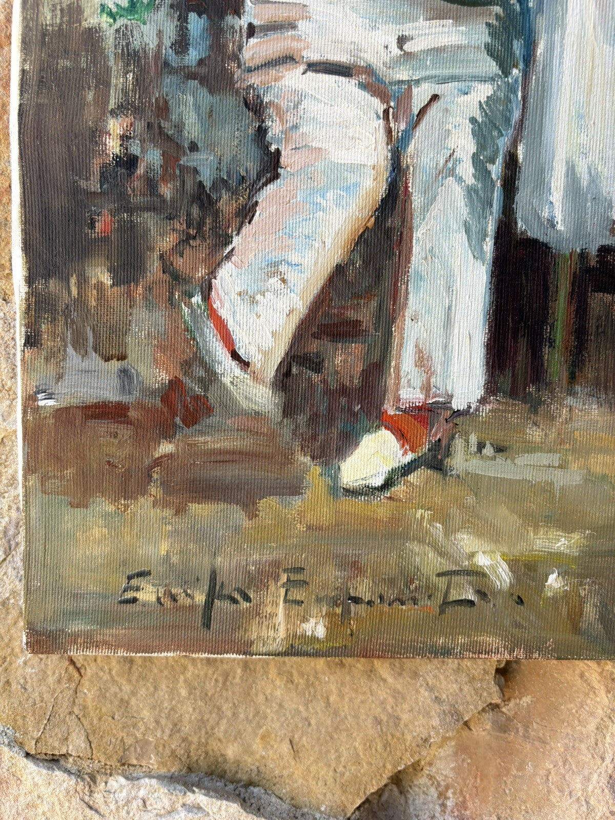 Quadro vintage -Pulcinella- dipinto a olio su tela
