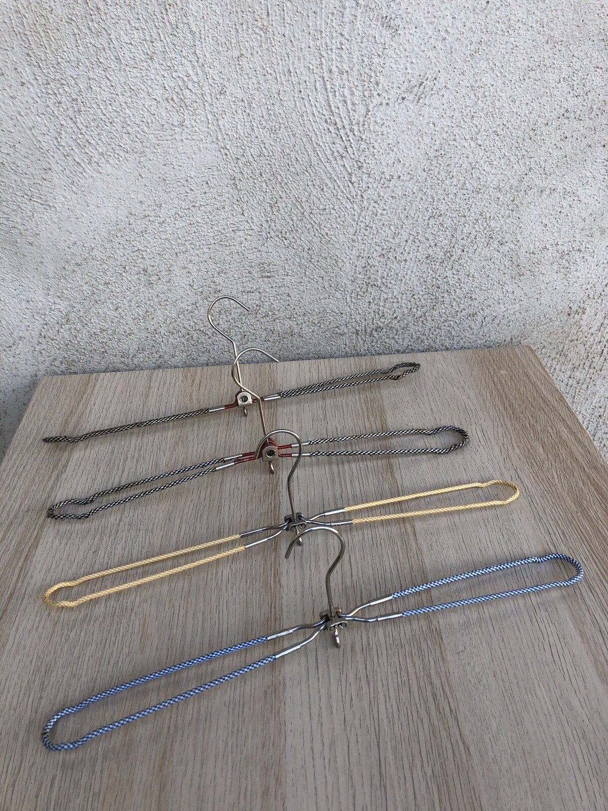 Grucce Vintage Stampelle In Metallo E Tessuto Pieghevoli Da Viaggio