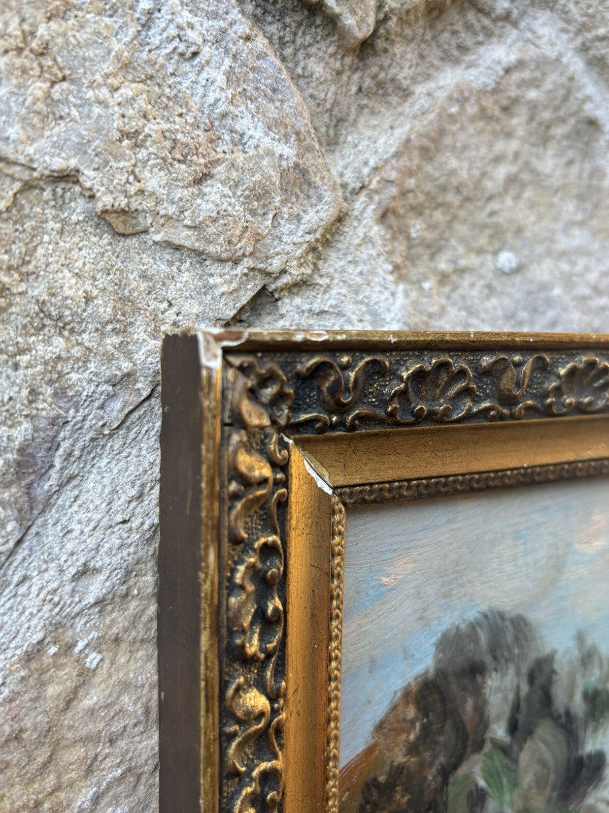 Quadro -Paesaggio Con Figure- Francesco Di Marino dipinto a olio su tavoletta