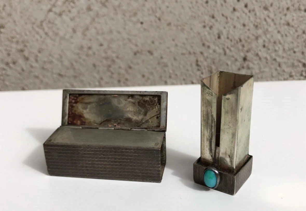 Portarossetto vintage in argento 800