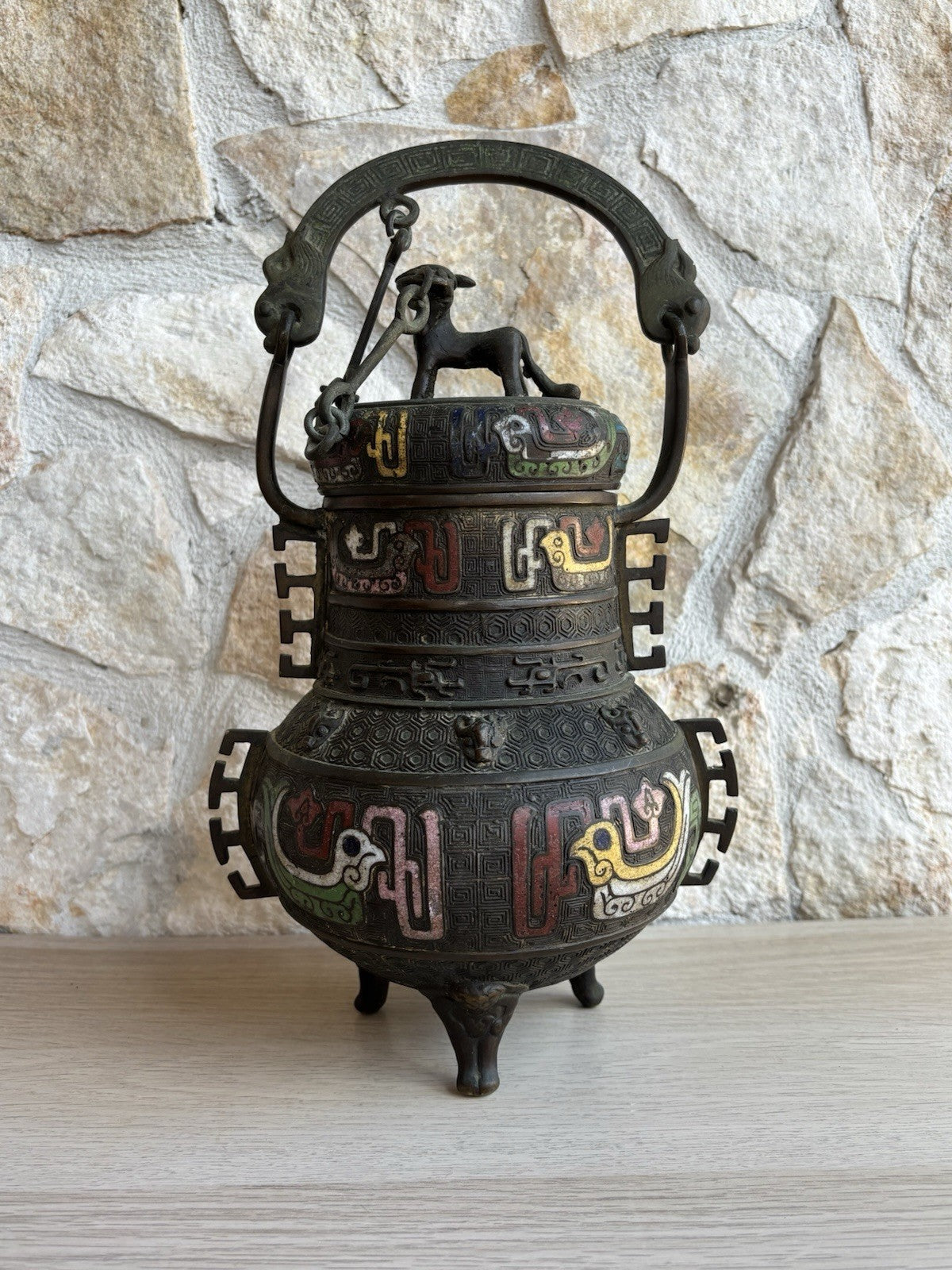 Vaso Contenitore Orientale Cinese In Bronzo