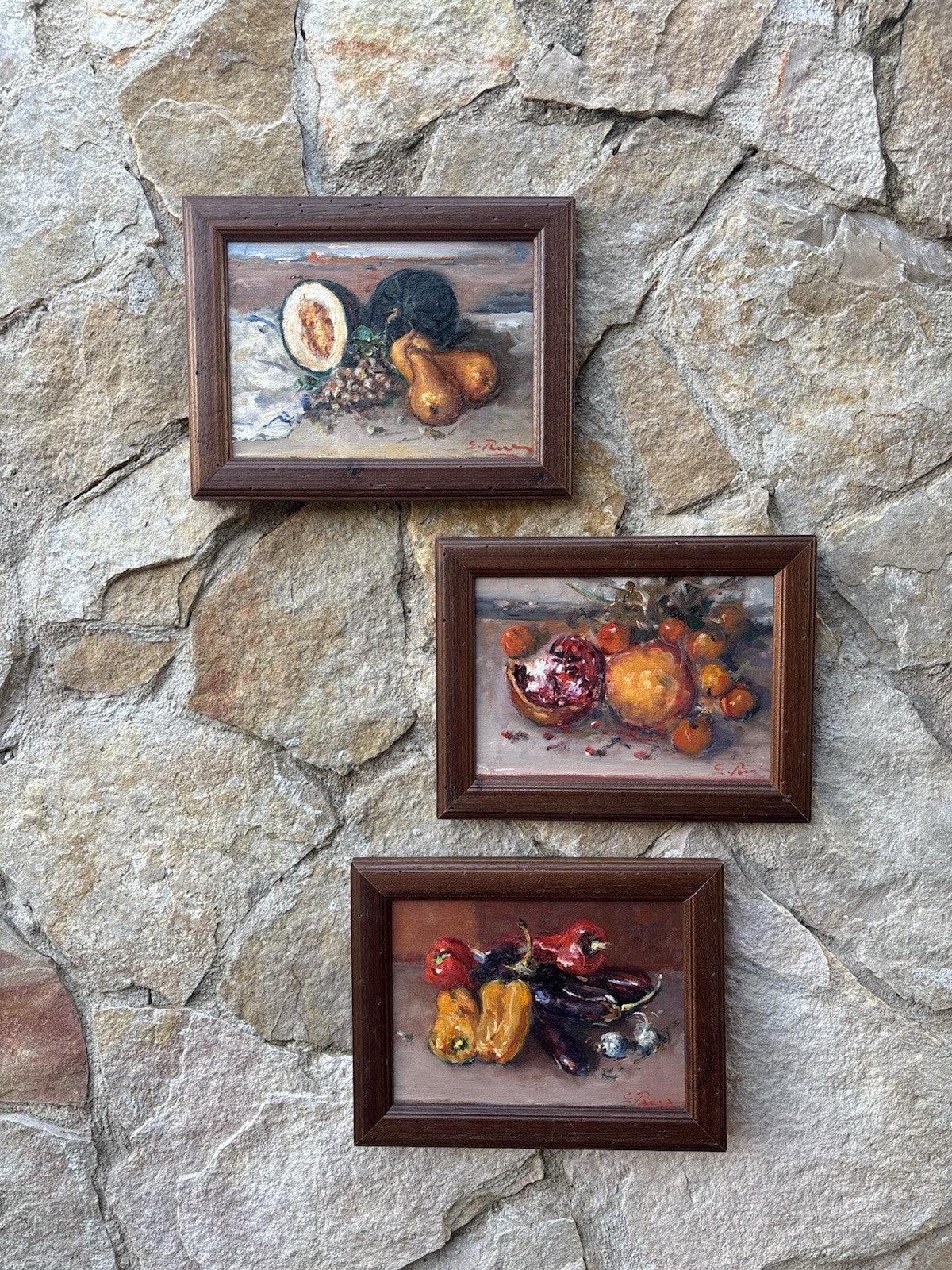Tris di quadri -Natura Morta- Giovanni Pane- dipinti a olio