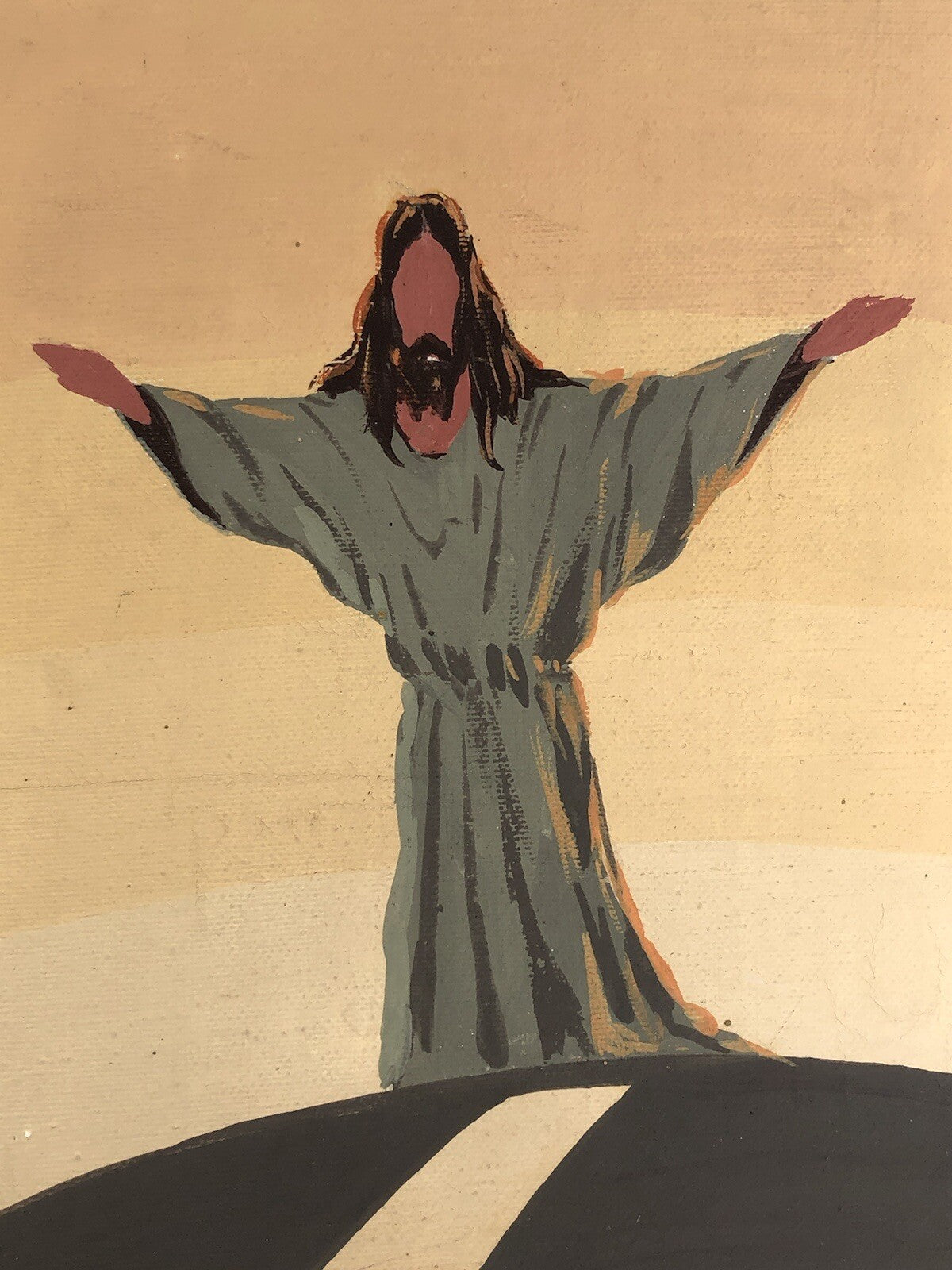 Quadro vintage -Immagine Sacra- dipinto ad acrilico su tela