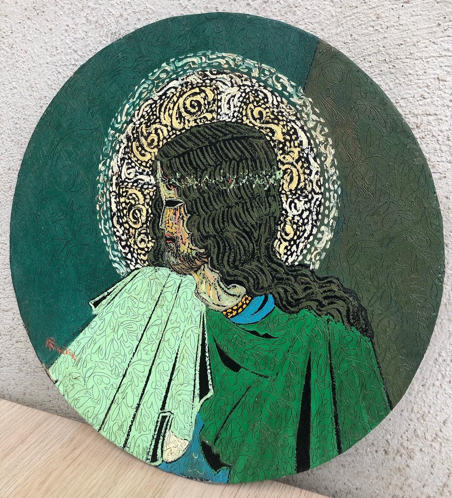 Quadro vintage -Cristo Gesù- dipinto a olio