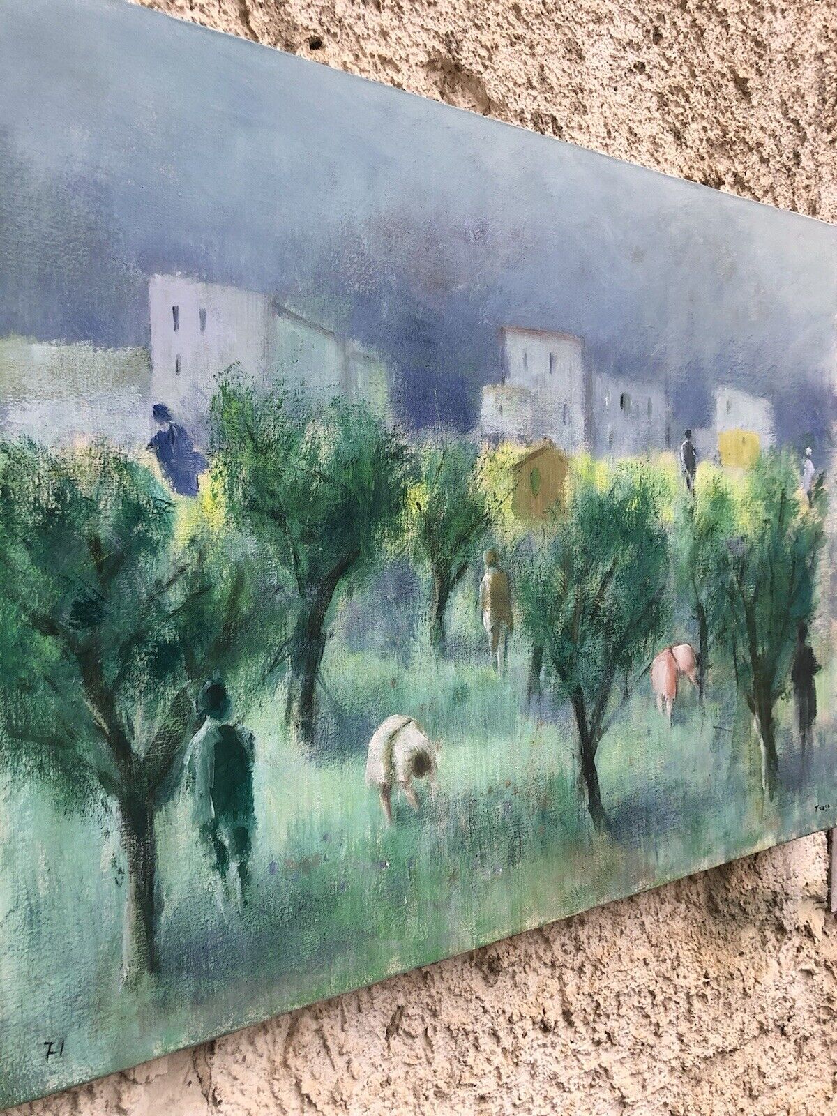 Quadro vintage -Paesaggio- dipinto a olio su tela