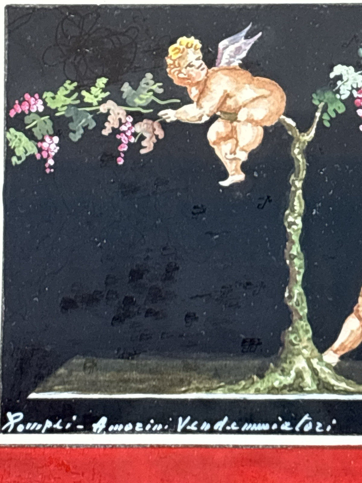 Coppia Di Quadri Vintage- Amorini- Gouache Dipinti A Mano