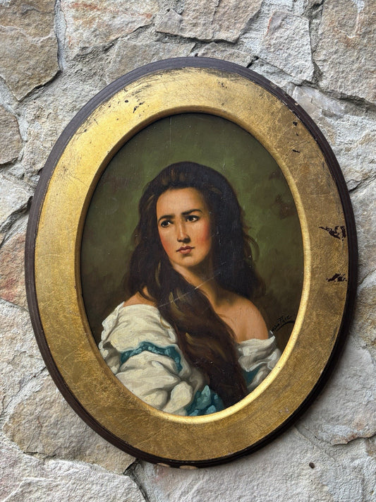 Quadro ovale -Figura Di Donna- Ciro Pace dipinto a olio