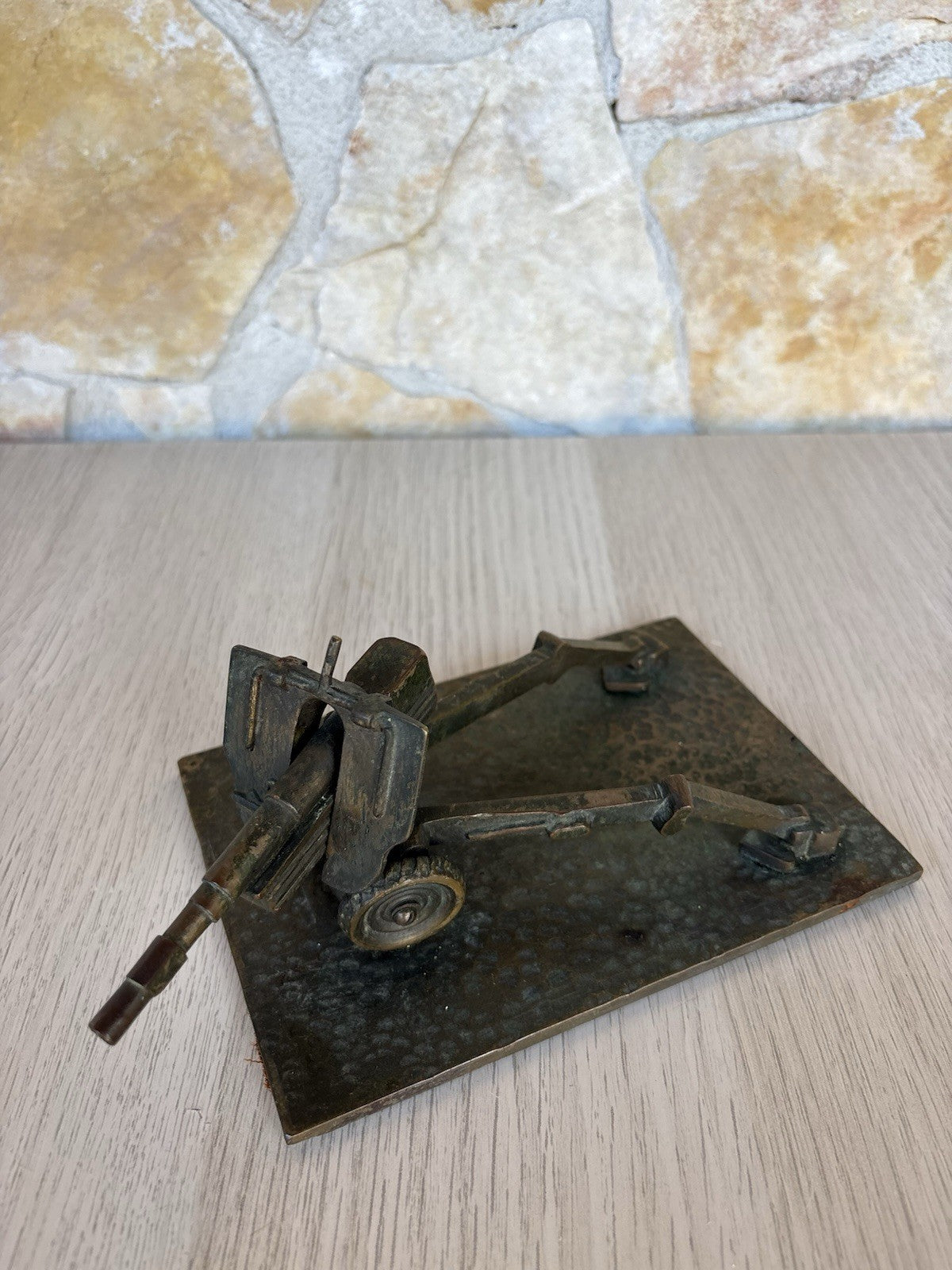 Scultura Vintage Cannone In Bronzo