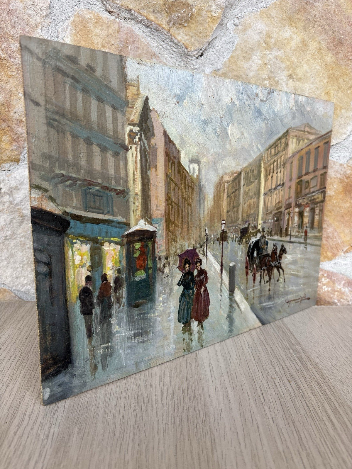 Quadro -Strada Di Città- Giuseppe Scognamiglio- dipinto a olio