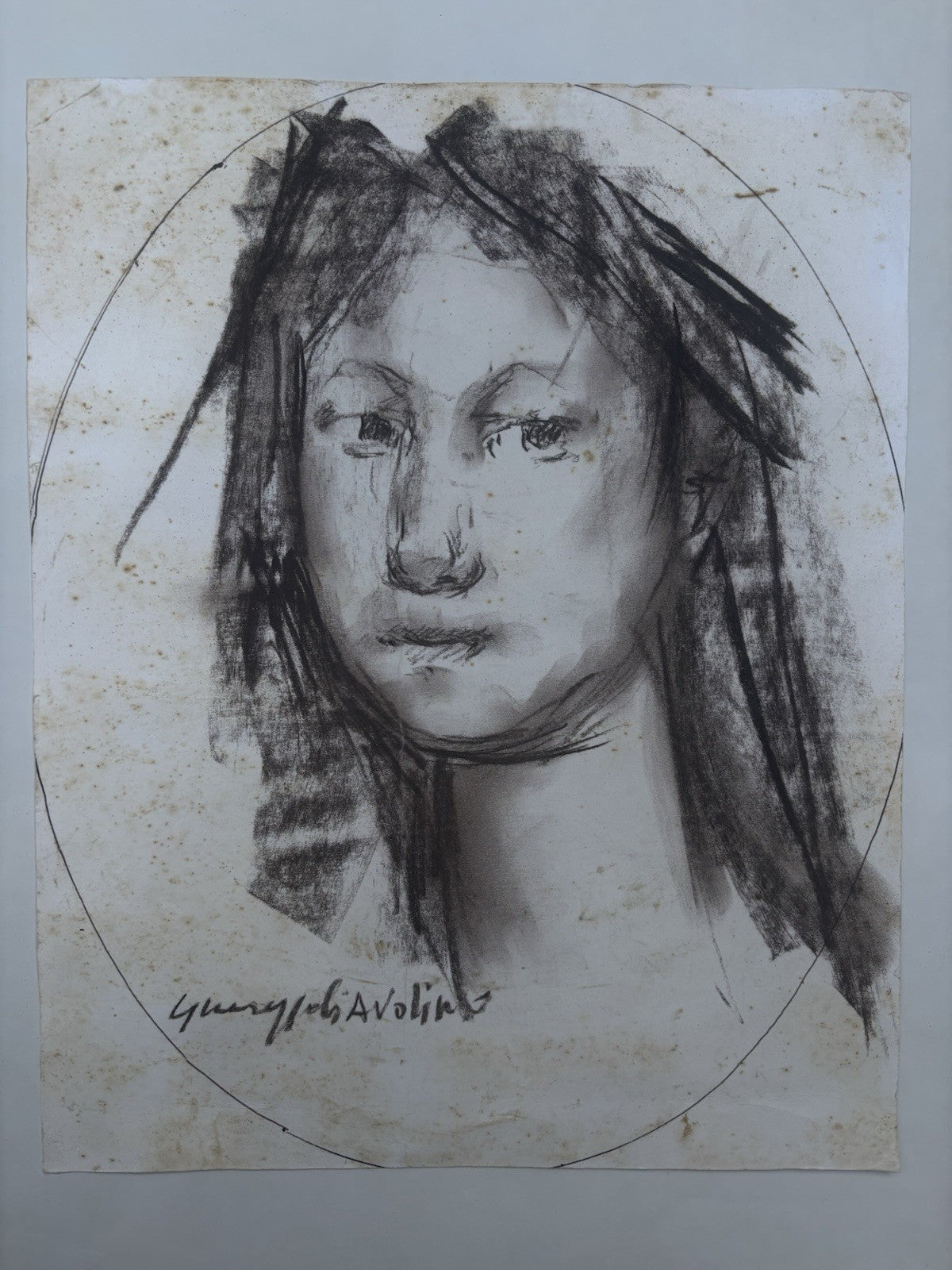 Quadro -Volto Di Donna- Giuseppe Ciavolino- disegno su carta