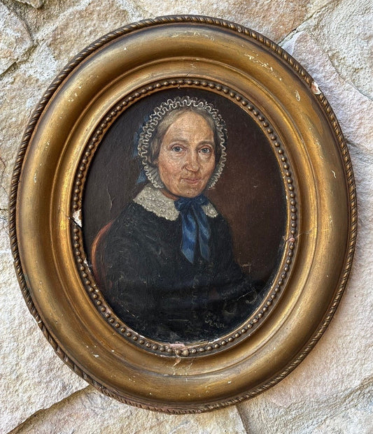 Quadro antico -Figura Di Donna Anziana- dipinto a olio