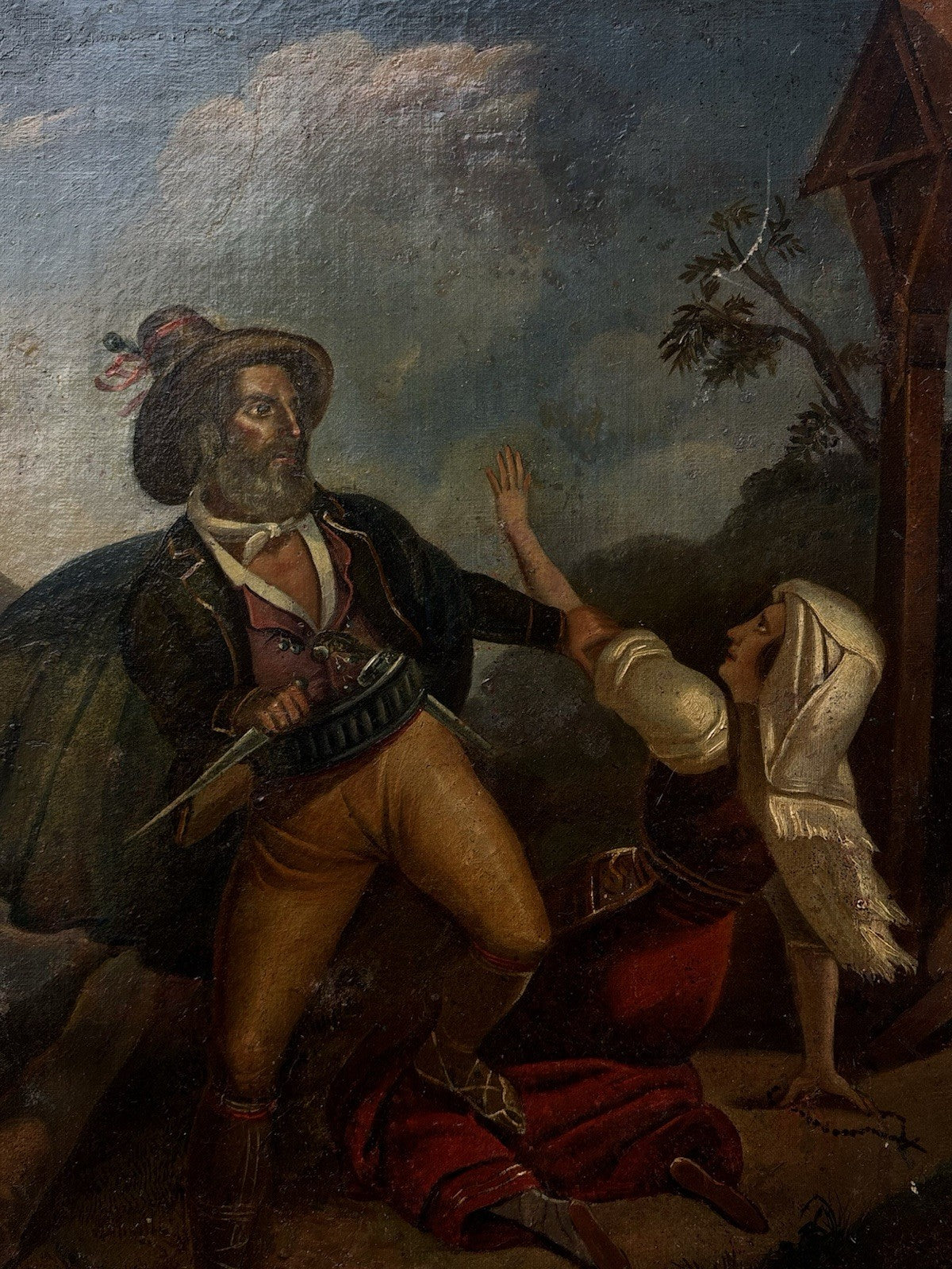 Quadro antico -Brigante- dipinto a olio su tela