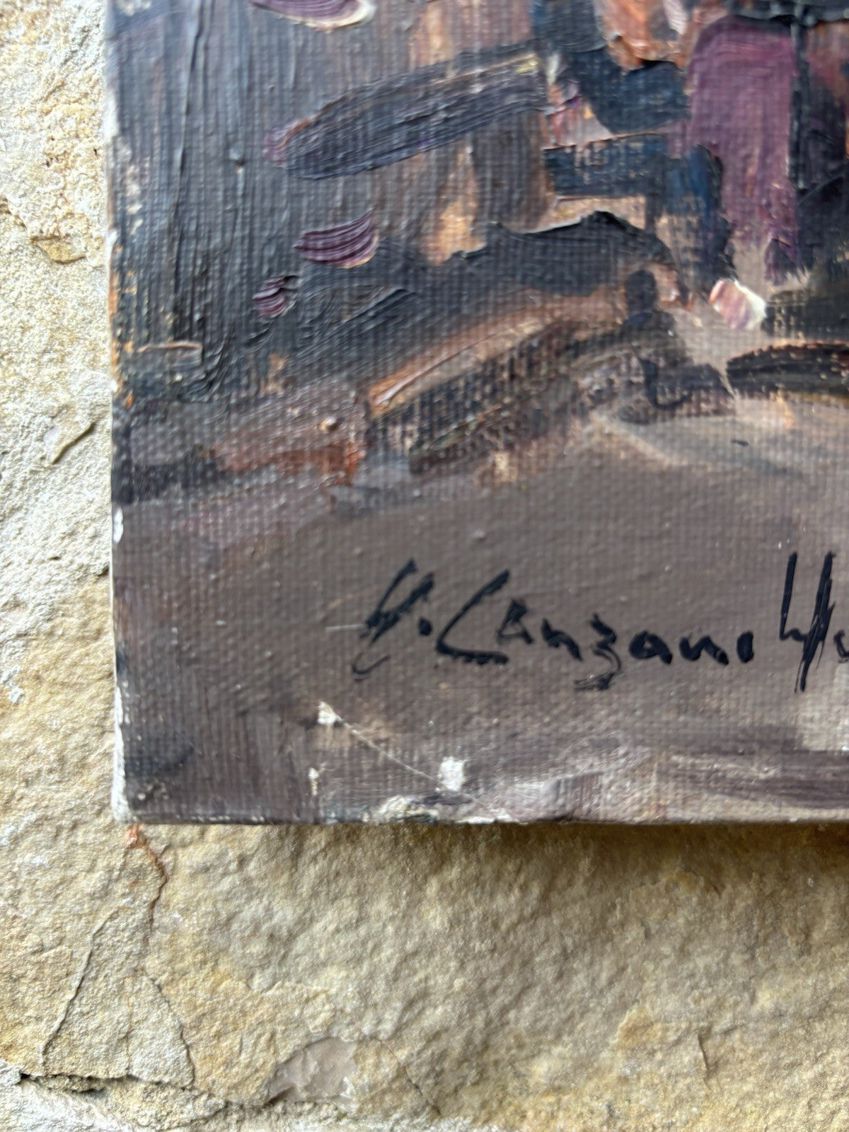 Quadro -Interno Palazzo- Nicola Canzanella dipinto a olio su tela