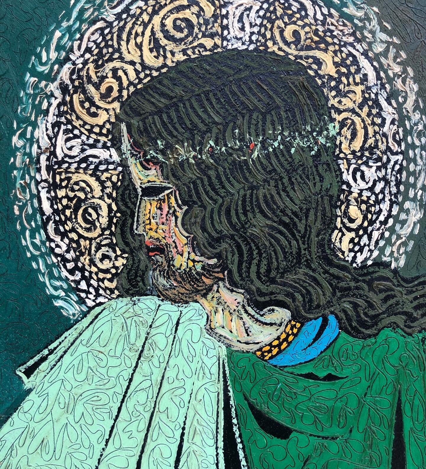 Quadro vintage -Cristo Gesù- dipinto a olio
