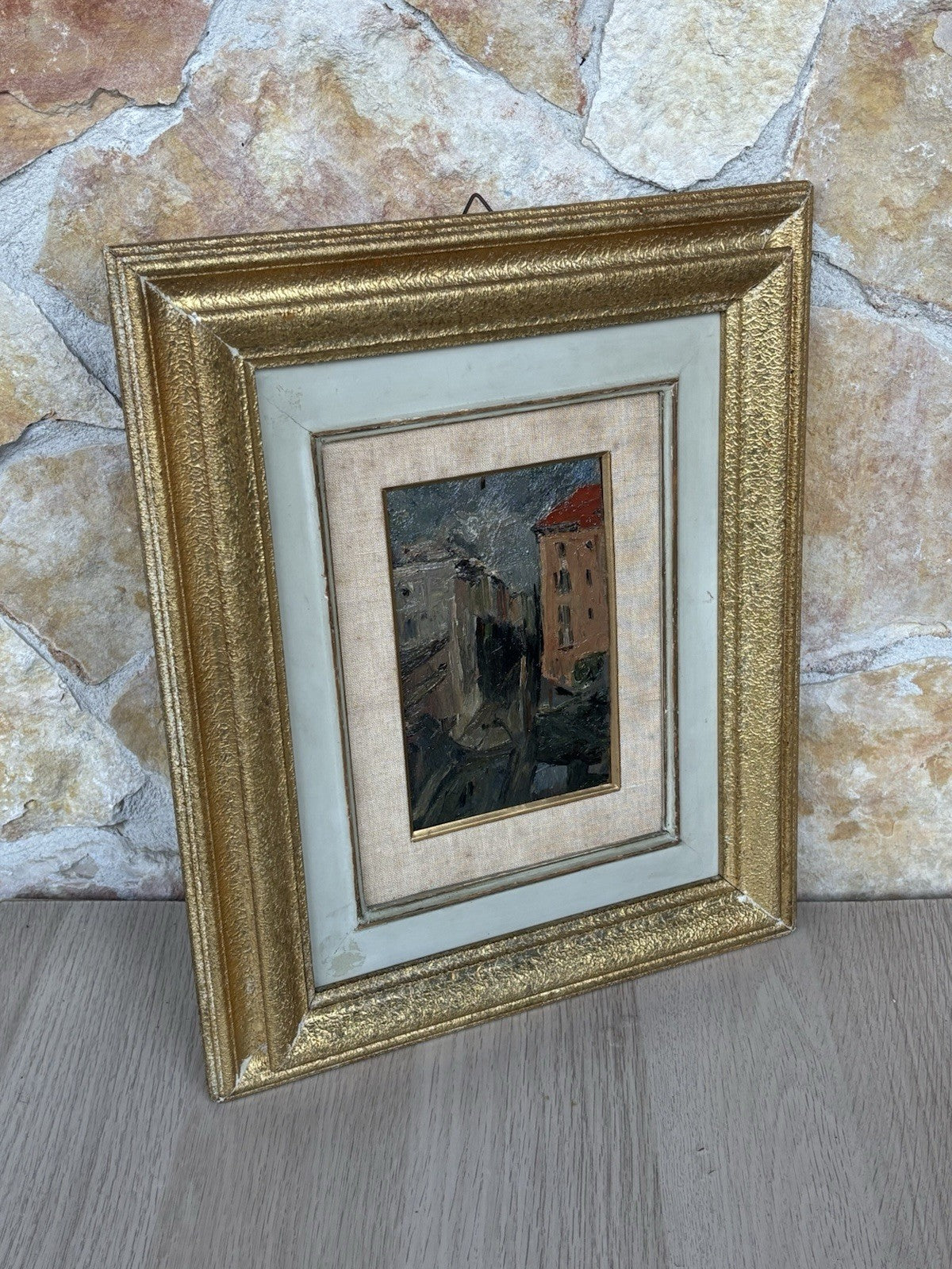 Quadro -Strada Con Palazzi- Carlo Striccoli dipinto a olio