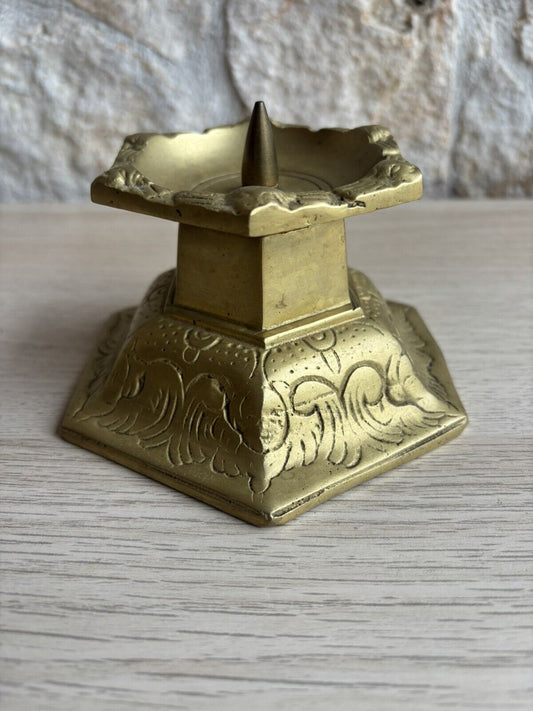 Candelabro Portacandele Vintage In Ottone