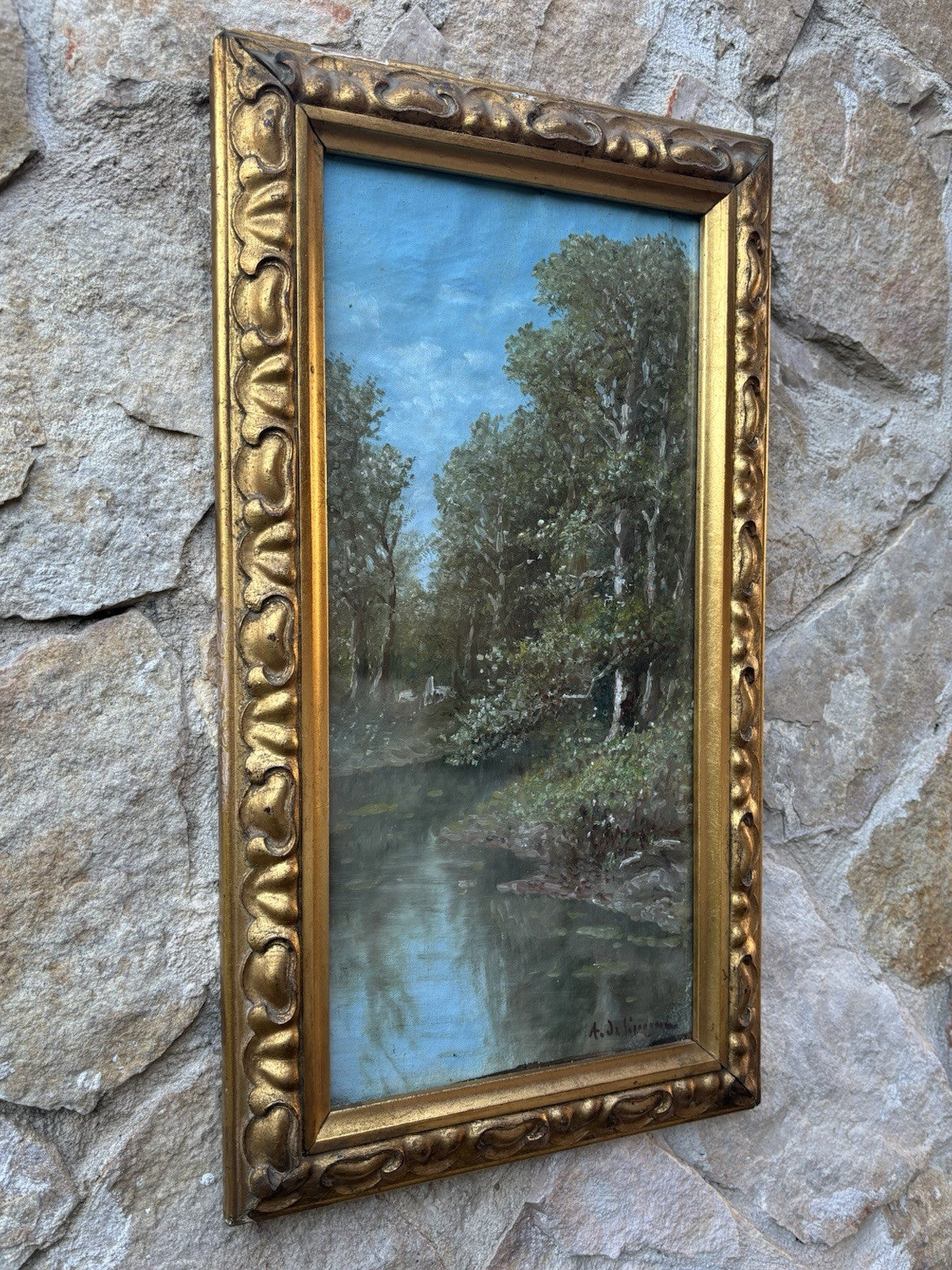 Coppia di quadri antichi -Paesaggi- dipinti a olio