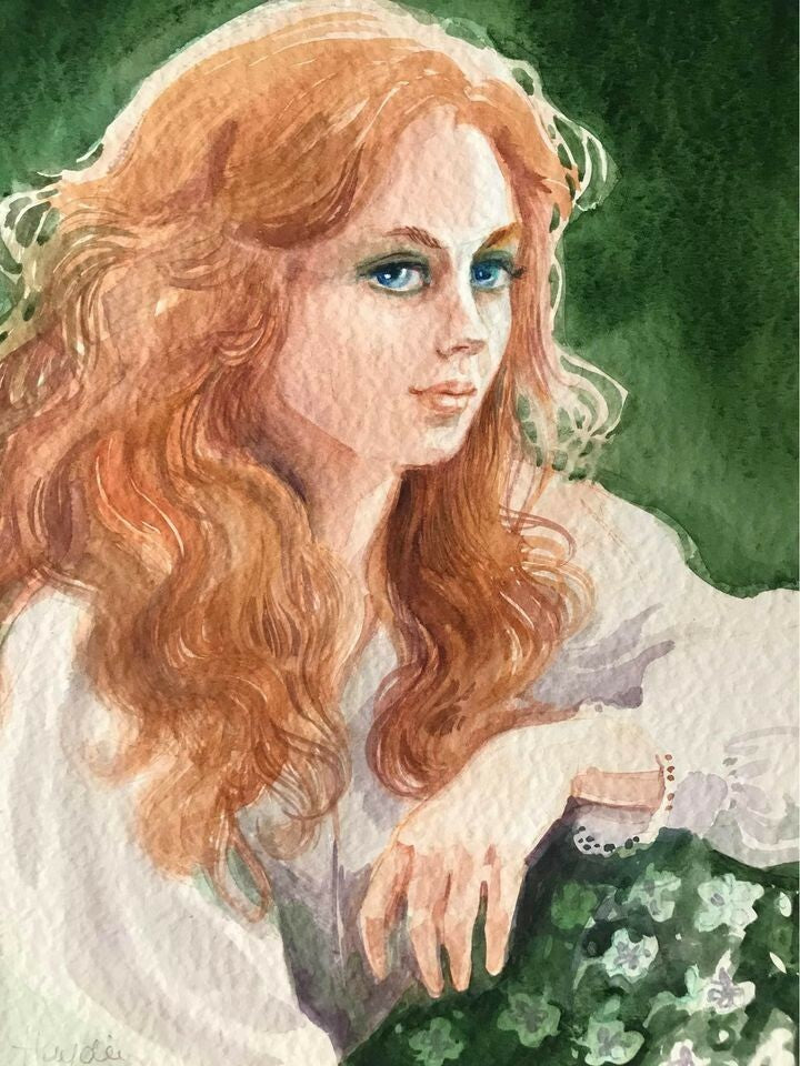 Quadro vintage realizzato a acquerello su cartoncino