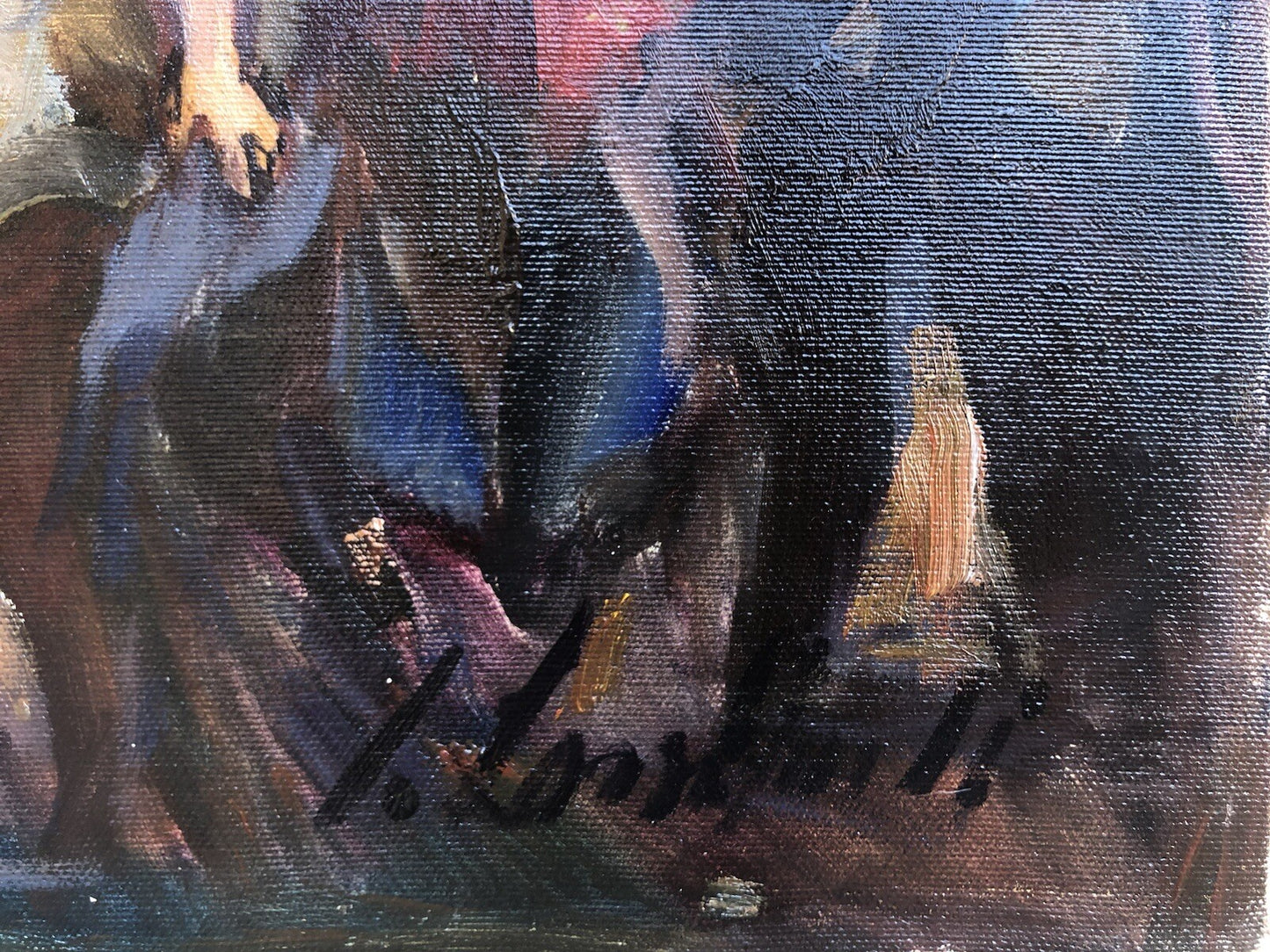 Quadro vintage -Figure- dipinto a olio su tela