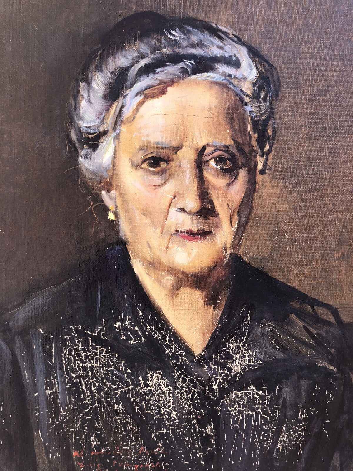 Quadro antico -Ritratto-dipinto a olio su tela