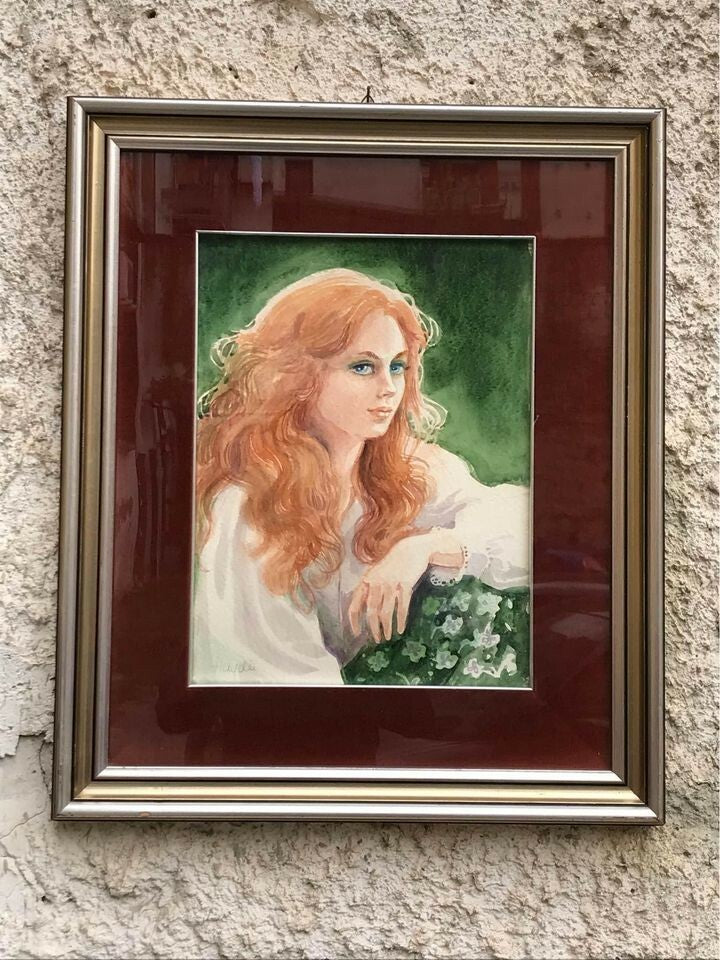 Quadro vintage realizzato a acquerello su cartoncino