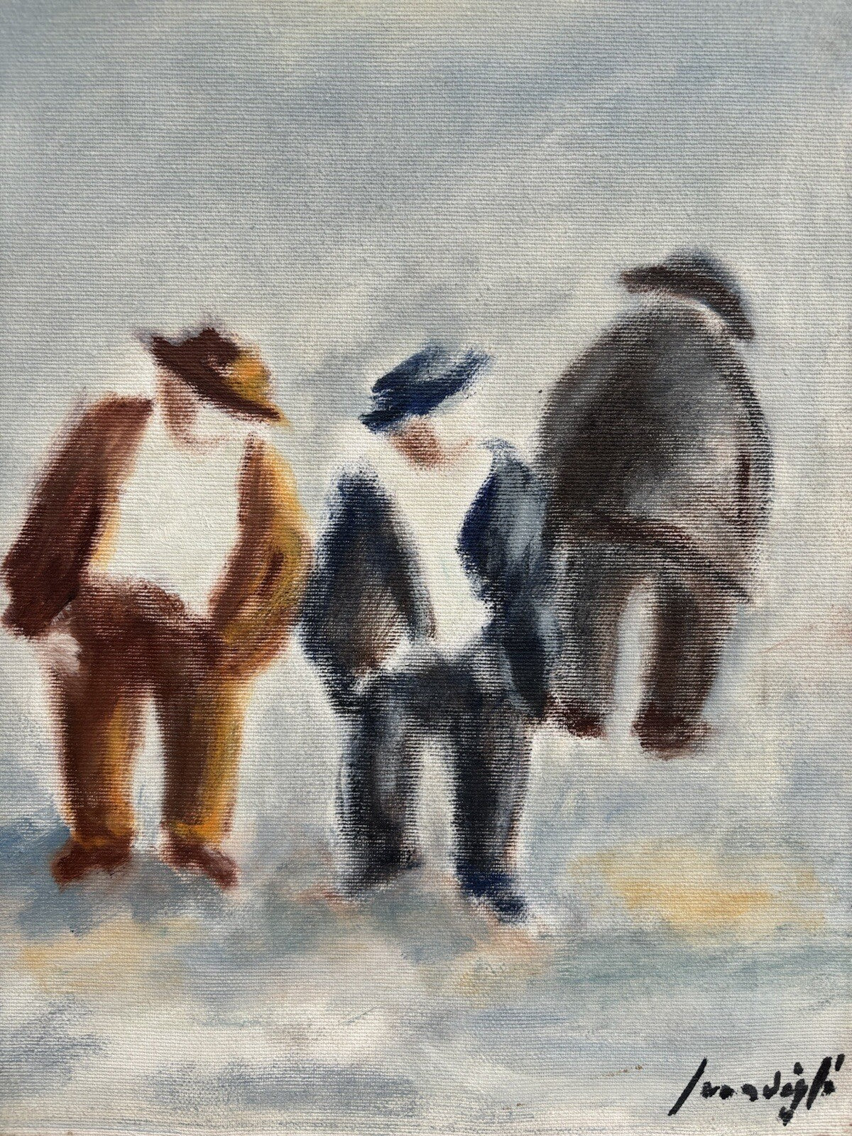 Quadro vintage -Omini- dipinto a olio su tela