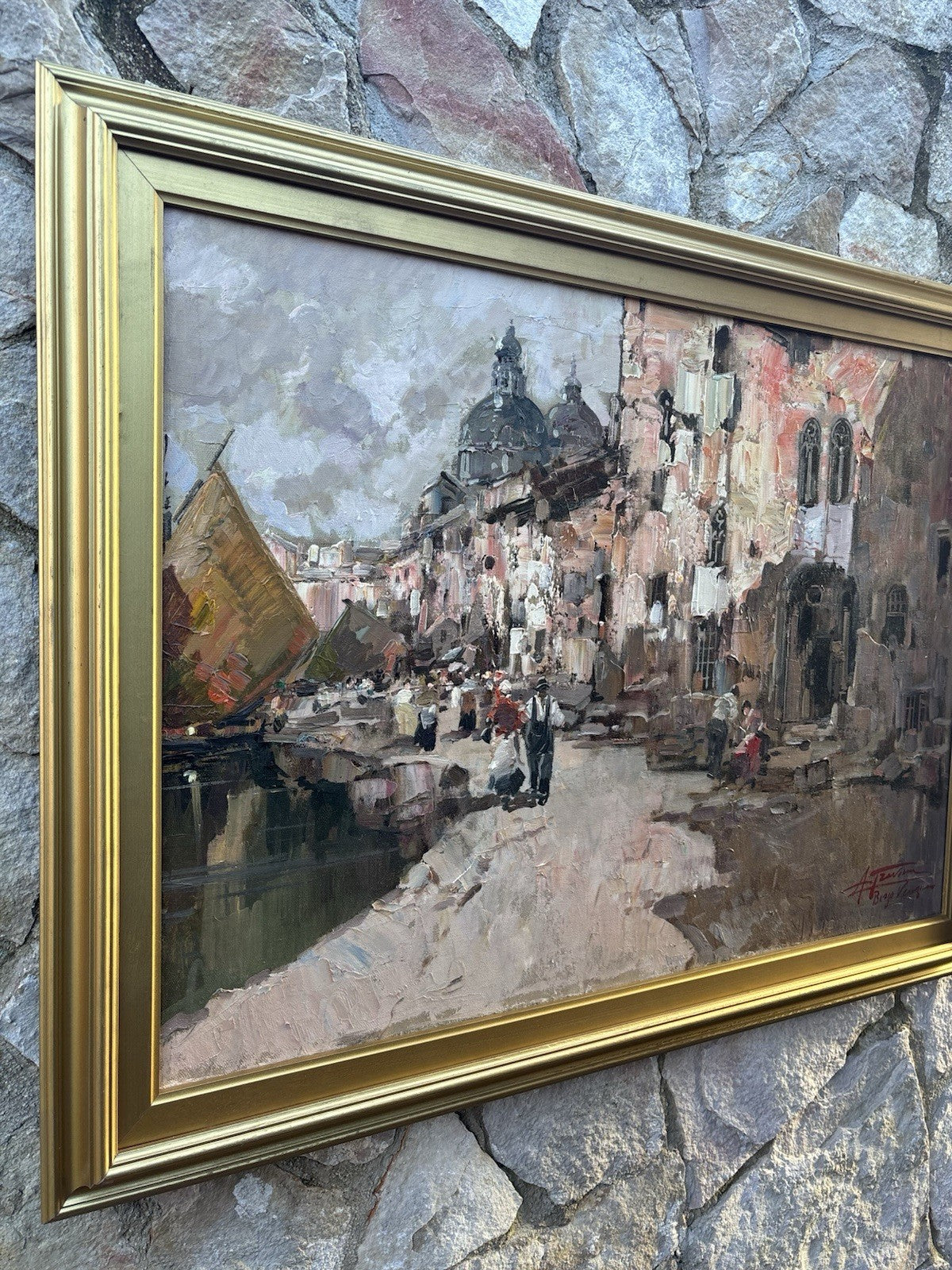 Quadro -Borgo Veneziano- Antonio Gravina- dipinto a olio su tela