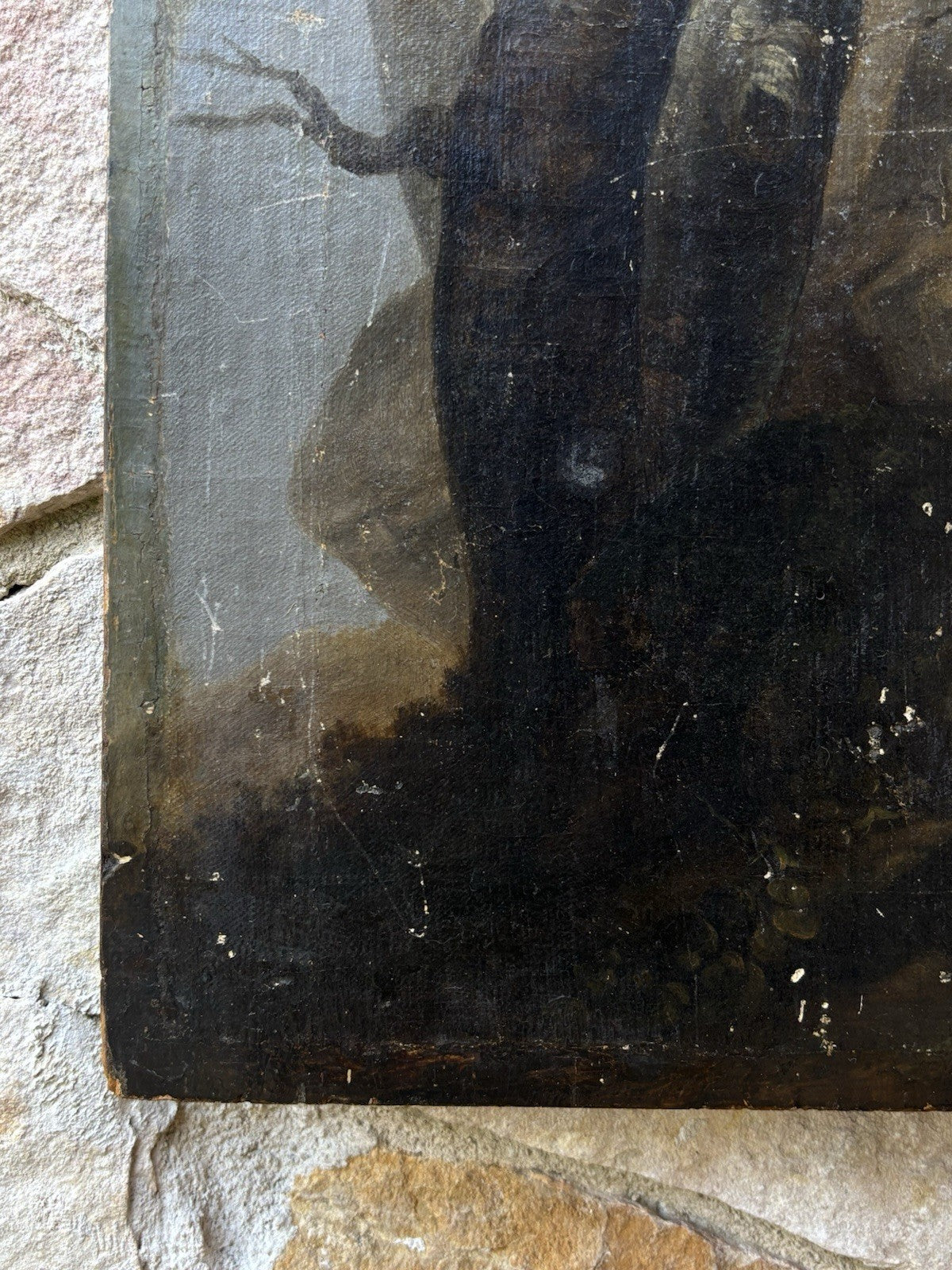 Quadro antico -Paesaggio Con Alberi- dipinto a olio su tavola