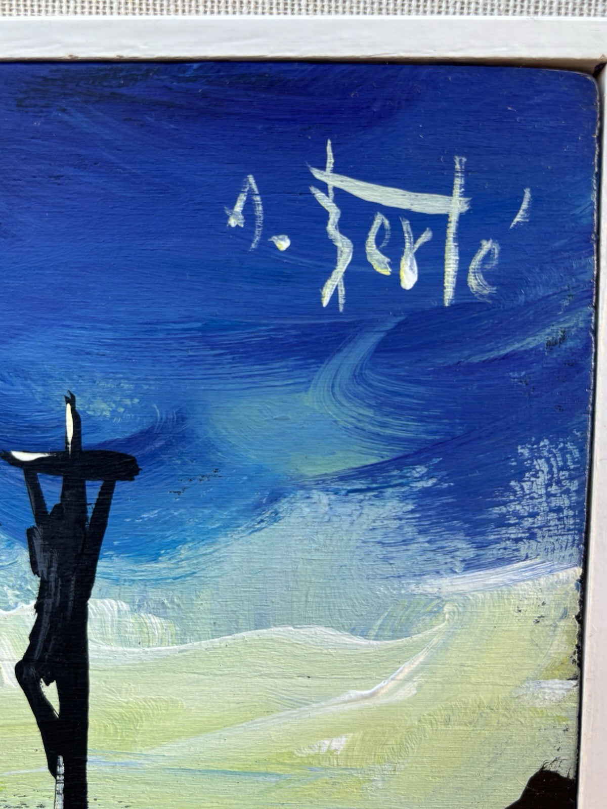 Quadro -Calvario- Antonio Bertè dipinto su tavoletta