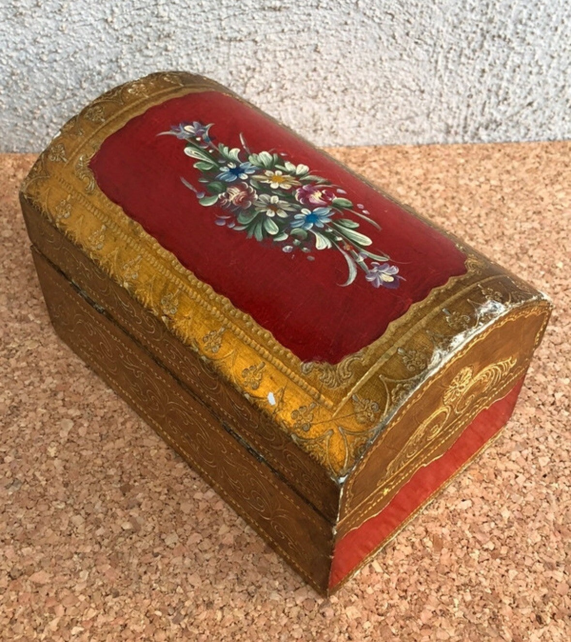 Scatola Portagioie Vintage In Legno Stile Fiorentino