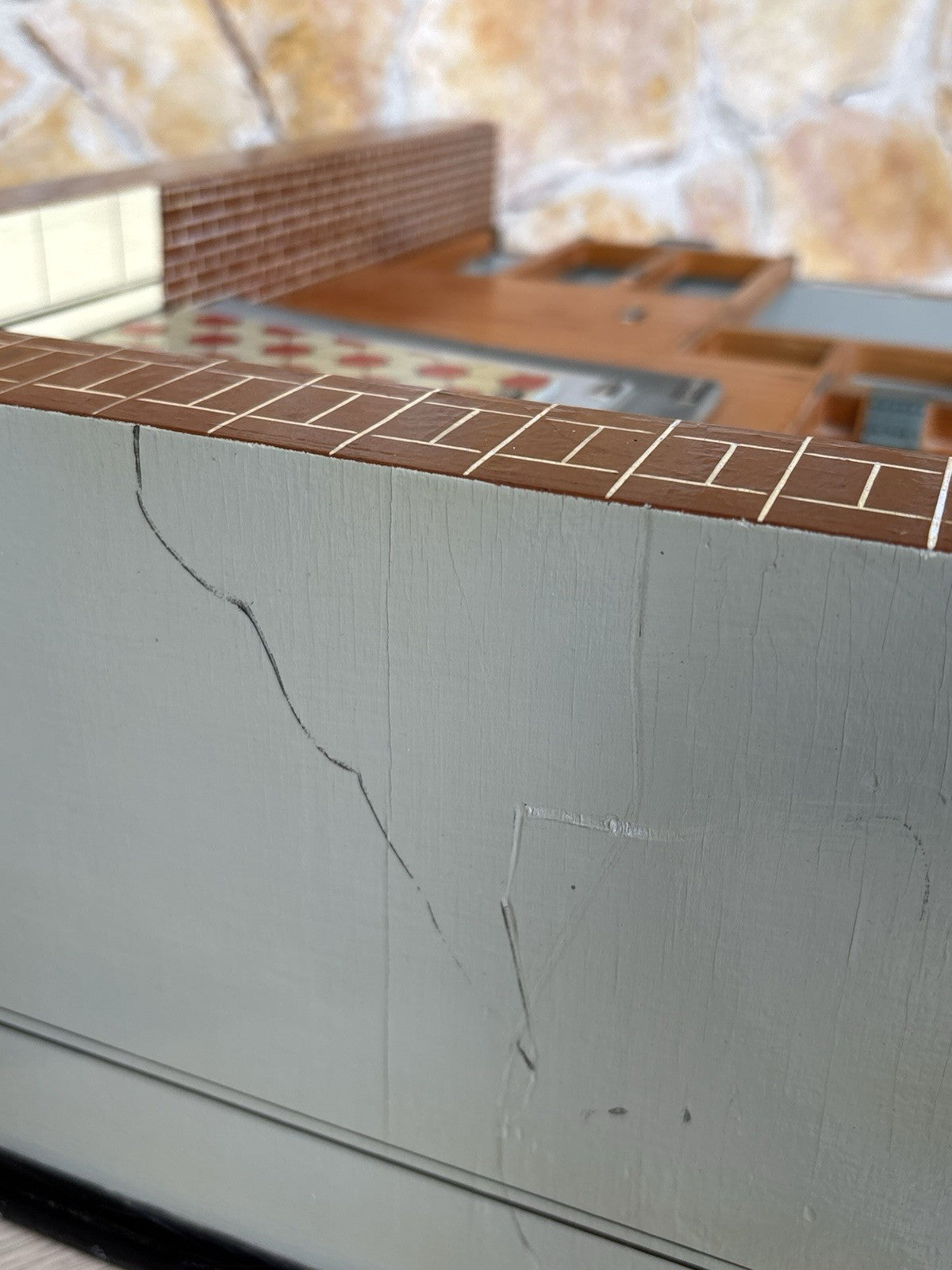 Modello Architettonico Vintage In Legno- V.Toffoli E Figli