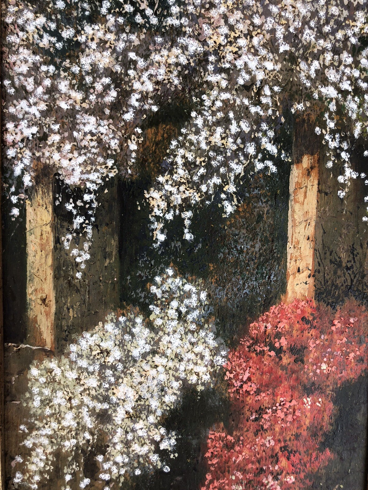 Quadro antico -Pergolato-dipinto a olio su tavola