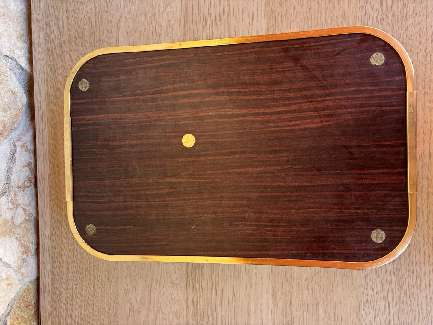Vassoio Vintage Anni ‘60 MB Made In Italy In Metallo Con Specchio Interno
