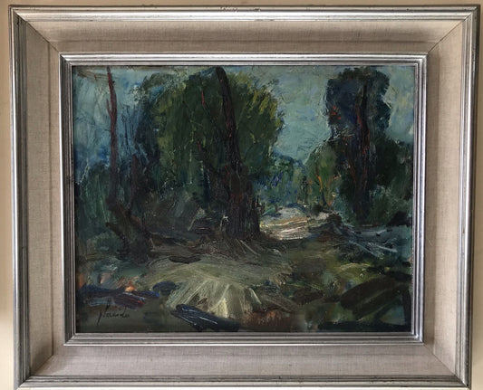 QUADRO ERRICO PLACIDO - PAESAGGIO-DIPINTO A OLIO SU TAVOLA