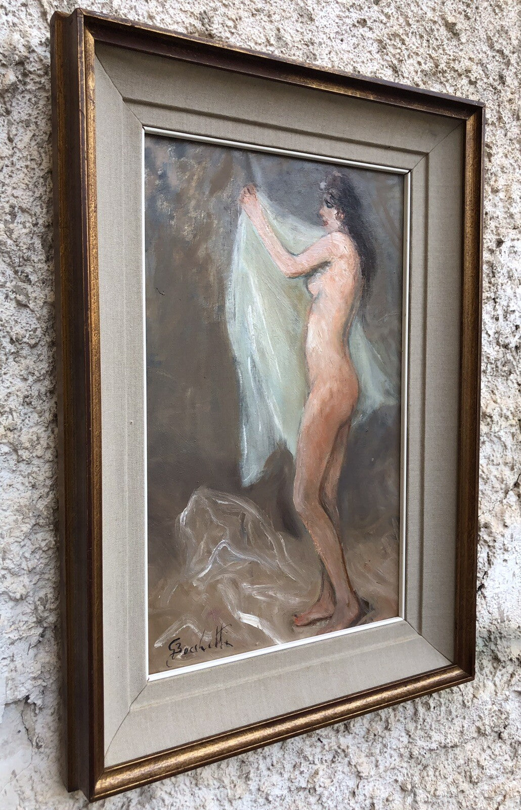 Quadro vintage -Nudo Artistico-dipinto a olio su tela