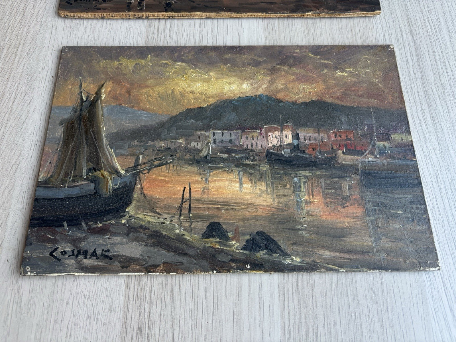 Coppia quadri -Marine Al Tramonto- Jan Cosmak  dipinti a olio