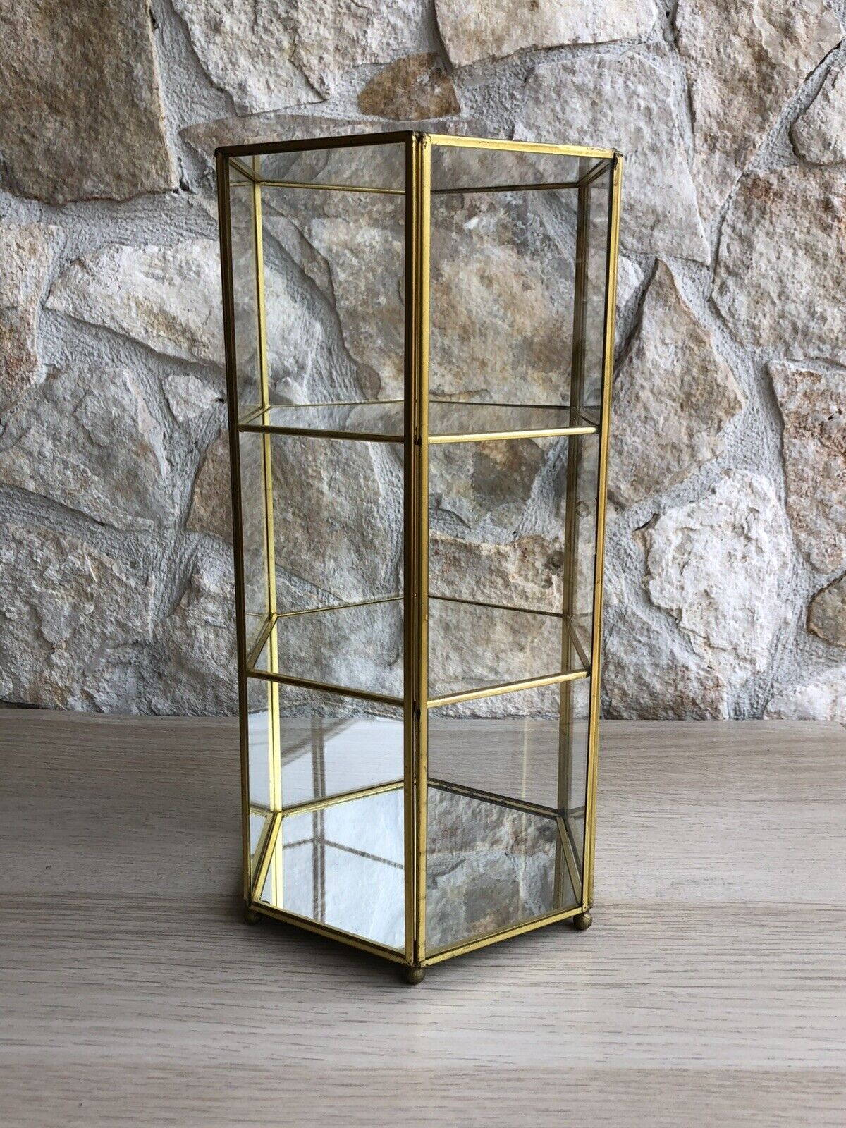 Vetrinetta Vintage In Vetro E Metallo