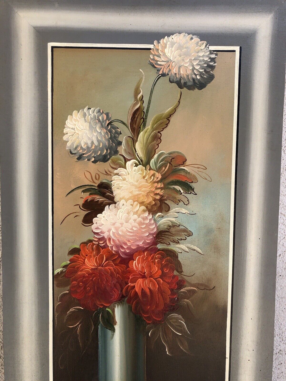 Quadro vintage -Natura Morta Con Fiori- dipinto a olio su tela