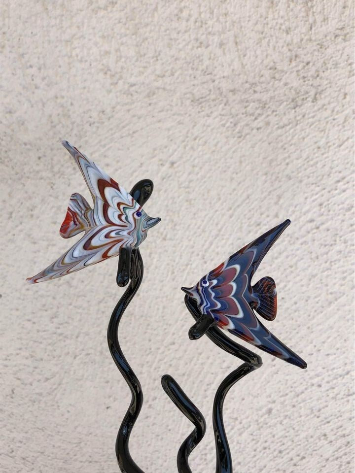 Scultura pesciolini in vetro di Murano