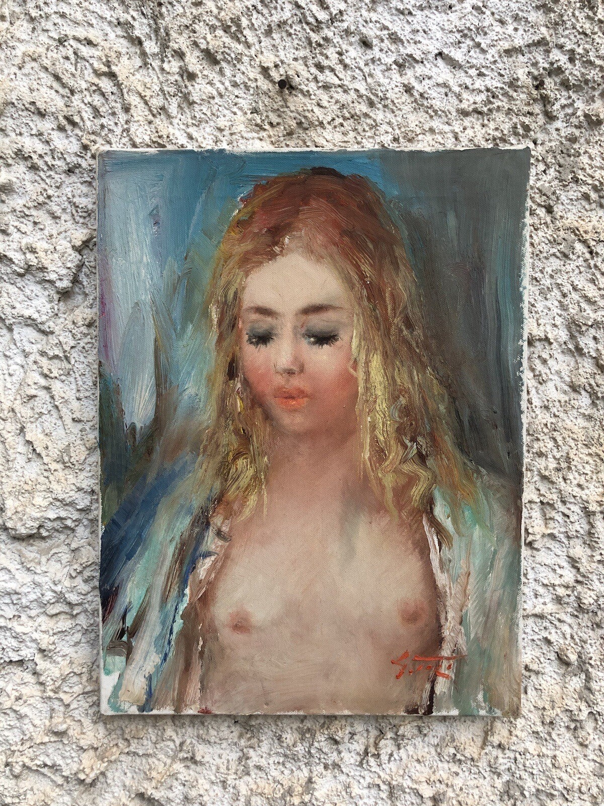 Quadro vintage -Nudo- dipinto a olio su tela Gino Tili 1920-2005