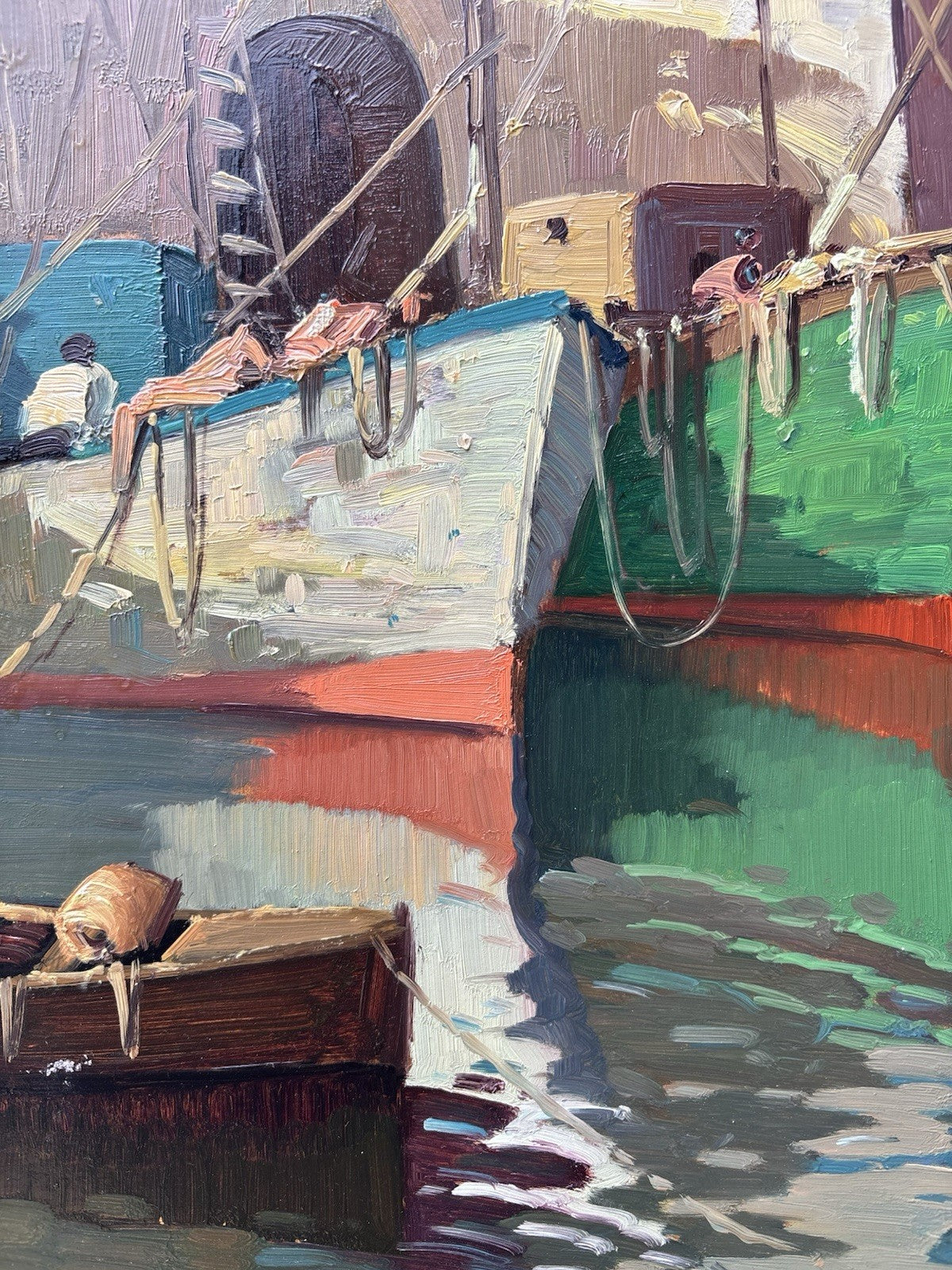 Quadro -Barche Al Porto- Paolo Malerba- dipinto a olio
